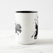 Leo Dansende Meisje 15oz Zwarte Rand Mok (Midden)