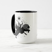 Leo Dansende Meisje 15oz Zwarte Rand Mok (Voorkant links)