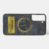 Leo Dark Zodiac Astrologie: Zwart en Goud Samsung Galaxy Hoesje (Achterkant horizontaal)