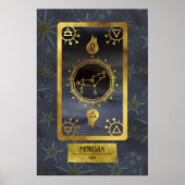 Leo Dark Zodiac Astrology: Black Gold Naam Poster (Voorkant)