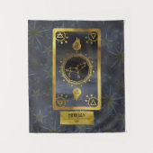 Leo Dark Zodiac Astrology: Black Gold Naam Wandkleed (Voorkant)