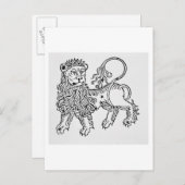 Leo (de Leeuw) een illustratie uit het 'Poeticon' Briefkaart (Voorkant / Achterkant)