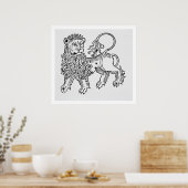 Leo (de Leeuw) een illustratie uit het 'Poeticon' Poster (Keuken)