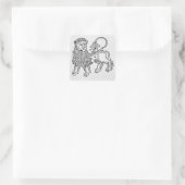 Leo (de Leeuw) een illustratie uit het 'Poeticon' Vierkante Sticker (Tas)