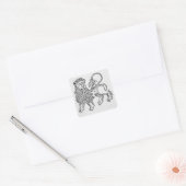 Leo (de Leeuw) een illustratie uit het 'Poeticon' Vierkante Sticker (Envelop)