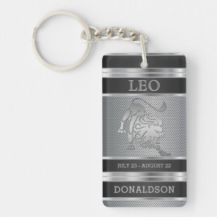Leo ♌ de Leeuw in Black en Silver Mesh Sleutelhanger