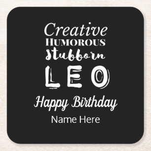Leo de Leeuw Zodiac Leuke Kenmerken Verjaardag Kartonnen Onderzetters