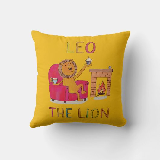 Leo de Leeuw zodiac schattige leeuw Kussen (Achterkant)