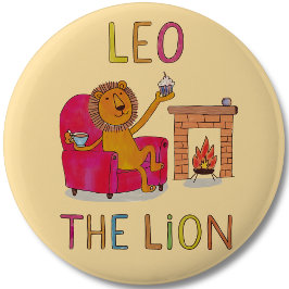 Leo de Leeuw zodiac schattige leeuw Ronde Button 5,7 Cm
