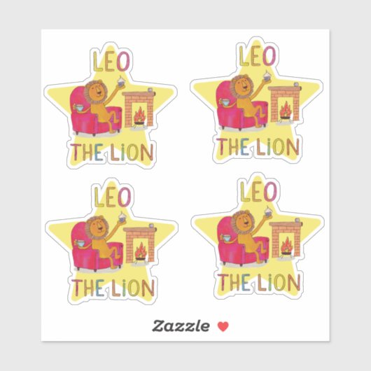 Leo de Leeuw zodiac schattige leeuw Sticker (Vel)