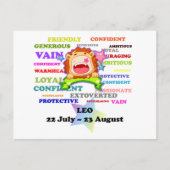 Leo, de Leeuw, Zodiac Sign Aangepaste Astrologie G Briefkaart (Voorkant)