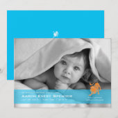 Leo de Lion Photo Birth Announcement Kaart (Voorkant / Achterkant)