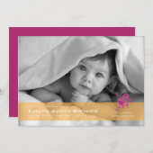 Leo de Lion Photo Birth Announcement Kaart (Voorkant / Achterkant)