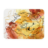 Leo de Lion verjaardagsdierastrologie oranje rood Magneet (Horizontaal)