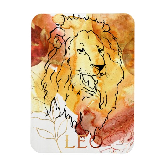 Leo de Lion verjaardagsdierastrologie oranje rood Magneet (Verticaal)