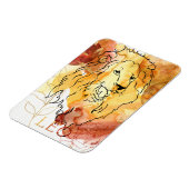 Leo de Lion verjaardagsdierastrologie oranje rood Magneet (Linkerzijde)