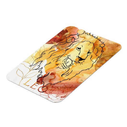 Leo de Lion verjaardagsdierastrologie oranje rood Magneet (Linkerzijde)