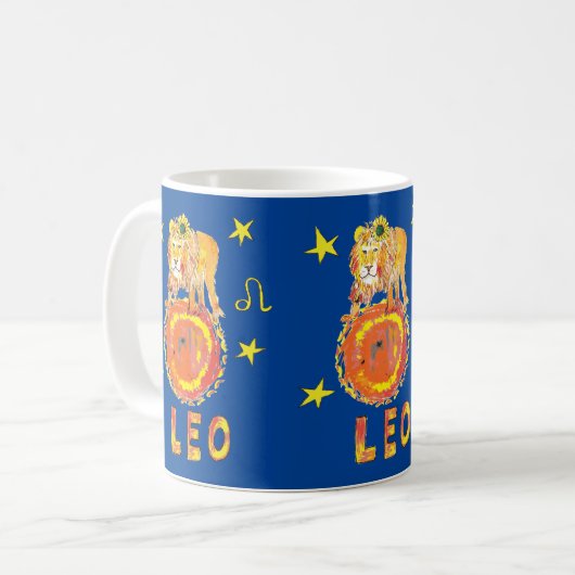 Leo de Lion zodiac-gebondenis koffie-mok Koffiemok (Voorkant links)