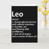 Leo Definition Personal Name Funny Birthday Gi Kaart (Gele Bloem)