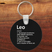 Leo Definition Personal Name Funny Birthday Gi Sleutelhanger (Voorkant)