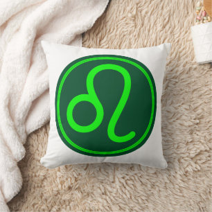 Leo Dierenriem Symbool Groen Contrast Kussen