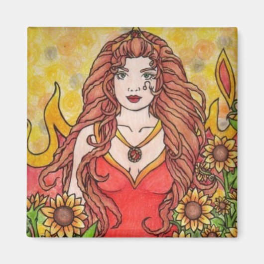 Leo Fire Goddess Magneet (Voorkant)