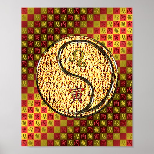 Leo & Fire Tiger Poster (Voorkant)