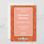 Leo First Birthday Gold, ballonnen en foto's Kaart (Achterkant)