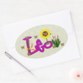 Leo Flowers Ovale Sticker (Envelop)