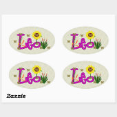 Leo Flowers Ovale Sticker (Vel)