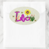 Leo Flowers Ovale Sticker (Tas)