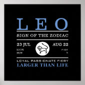 Leo-gebaar van het Zodiac, Astrologisch Poster (Voorkant)