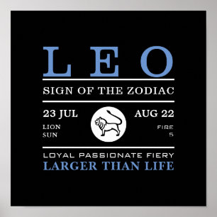 Leo-gebaar van het Zodiac, Astrologisch Poster