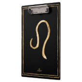 Leo-gehamerd goud gestileerde astrologie-symbool klembord (Links)