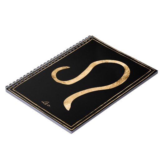 Leo-gehamerd goud gestileerde astrologie-symbool notitieboek (Linkerzijde)