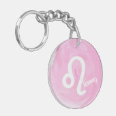 Leo Gepersonaliseerde Waterverf Zodiac Sign Sleutelhanger (Voorkant Links)