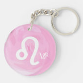 Leo Gepersonaliseerde Waterverf Zodiac Sign Sleutelhanger (Achterkant)