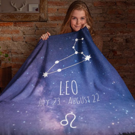 Leo | Gepersonaliseerde zodiac-constellatie Fleece Deken