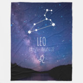Leo | Gepersonaliseerde zodiac-constellatie Fleece Deken (Voorkant)