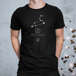 Leo   Gepersonaliseerde zodiac-constellatie T-Shir T-shirt