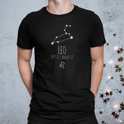 Leo | Gepersonaliseerde zodiac-constellatie T-Shir T-shirt