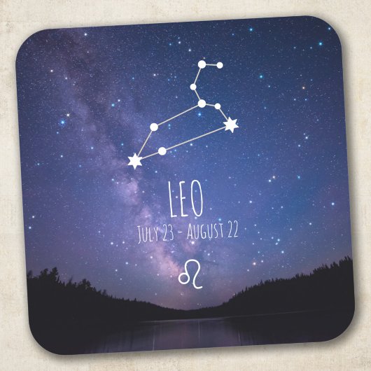 Leo | Gepersonaliseerde zodiac-constellatie Vierkante Sticker