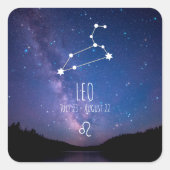Leo | Gepersonaliseerde zodiac-constellatie Vierkante Sticker (Voorkant)