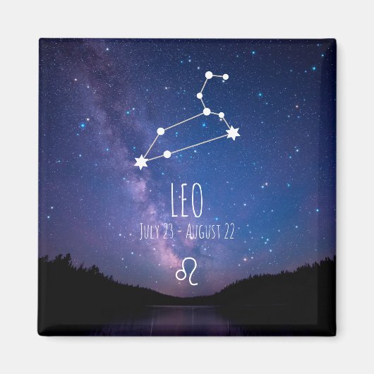 Leo | Gepersonaliseerde Zodiac Constellation Magne Magneet (Voorkant)