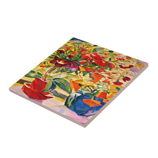 Leo Gestel - Flowers op Windows, kunstwerk van 191 Tegeltje (Zijkant)