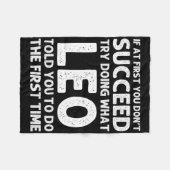 Leo Gift Naam Gepersonaliseerde Verjaardag Grappig Fleece Deken (Voorkant (Horizontaal))