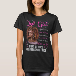 Leo Girl Black Queen Zodiac Birthday Afro Natural T-shirt