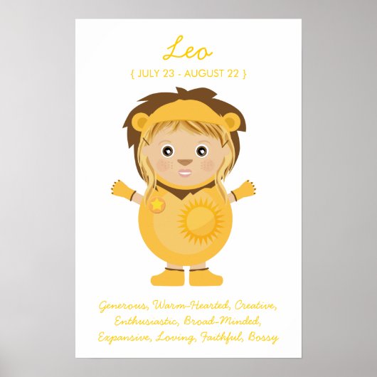 Leo - Girl Horoscope Poster (Voorkant)