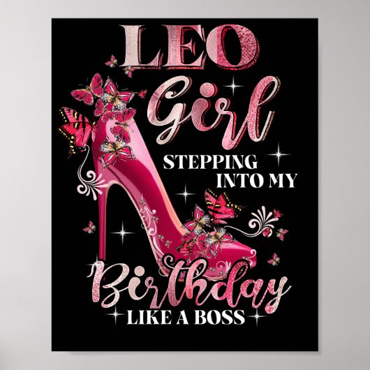 Leo Girl steekt mijn verjaardag in als een baas Poster (Voorkant)