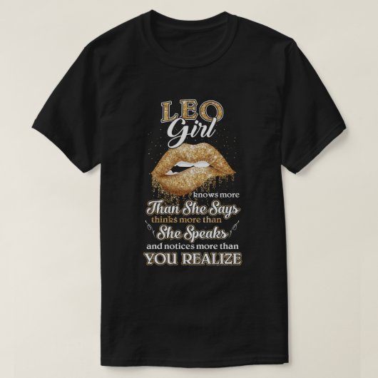 Leo Girl weet meer dan ze zegt: juli augustus T-shirt (Design voorkant)